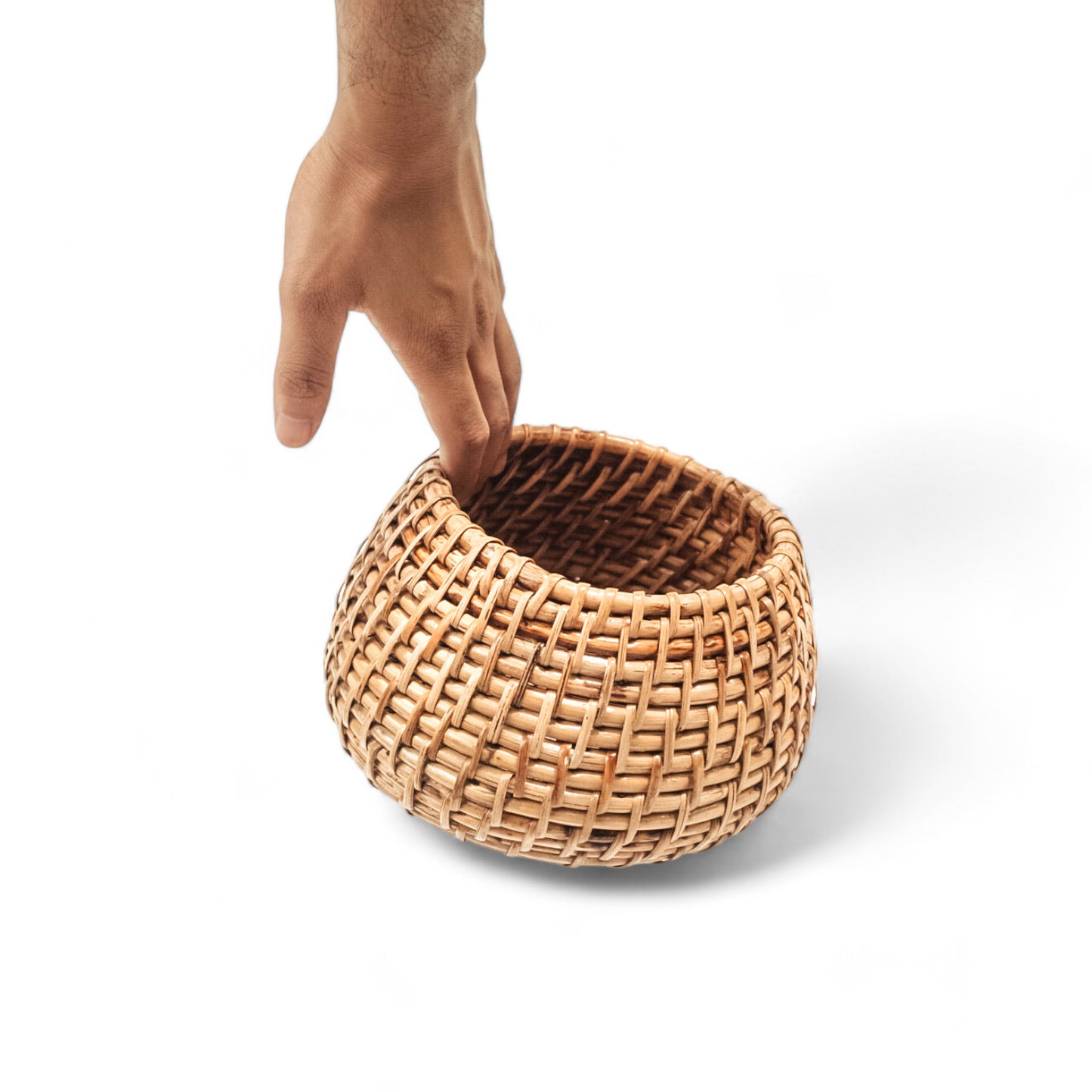 Flat Bottom Cane Planter - Planter - Soiled